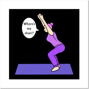 Funny chair pose - yoga Posters and Art